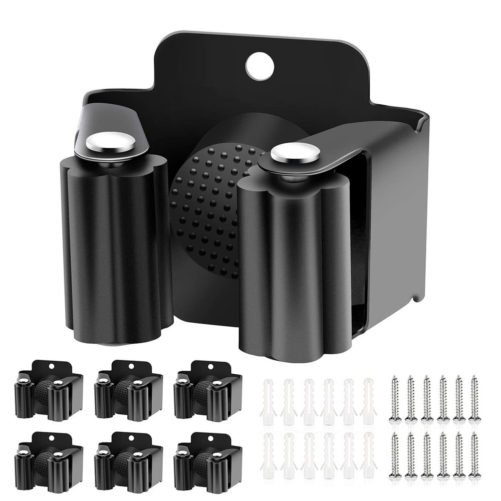 6 Pack Wall Mount Broom Holder Mop Hanger Organization Garage Tool Storage