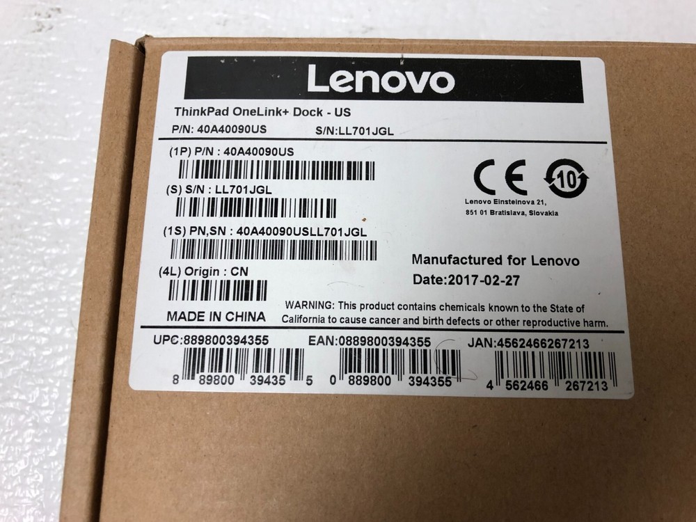 Lenovo ThinkPad OneLink+ Dock 40A40090US New Open Box