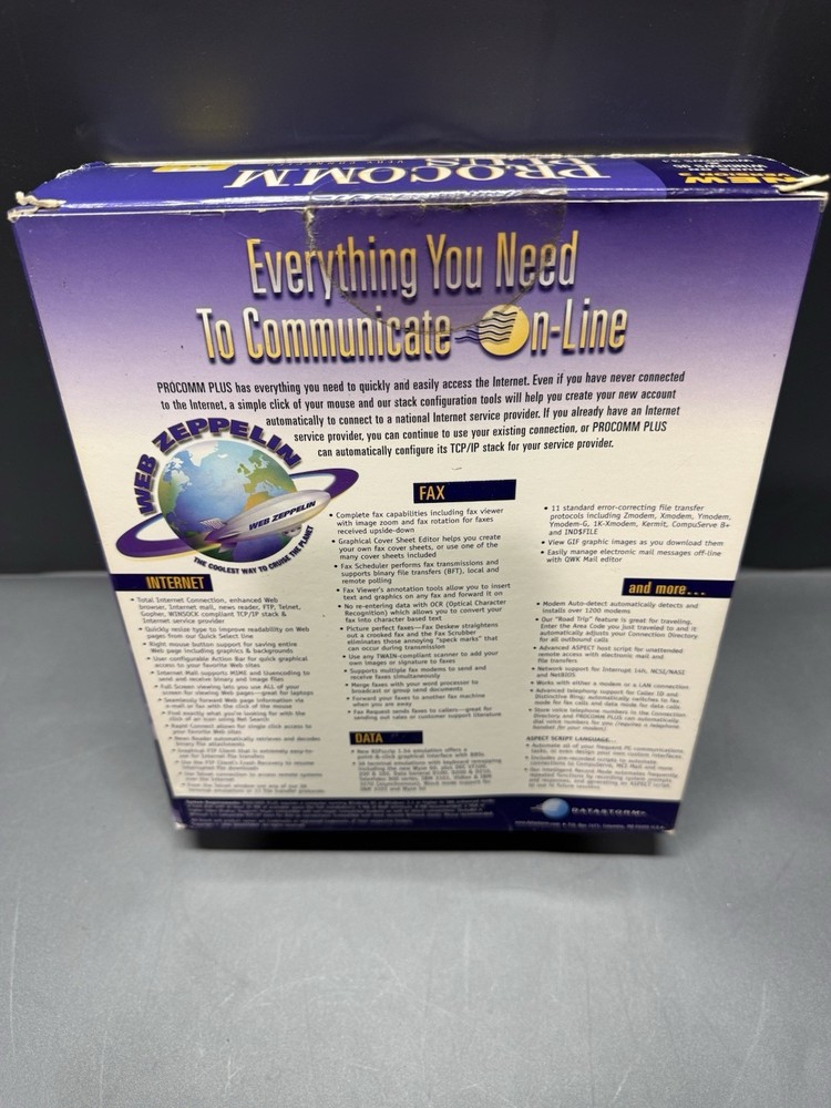 Procomm Plus 3.0 Very Connected User Guide Installation CD Data Storm