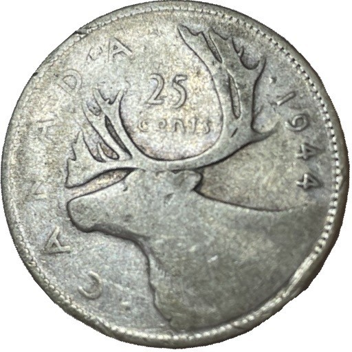 1944 Canadian Silver Quarter