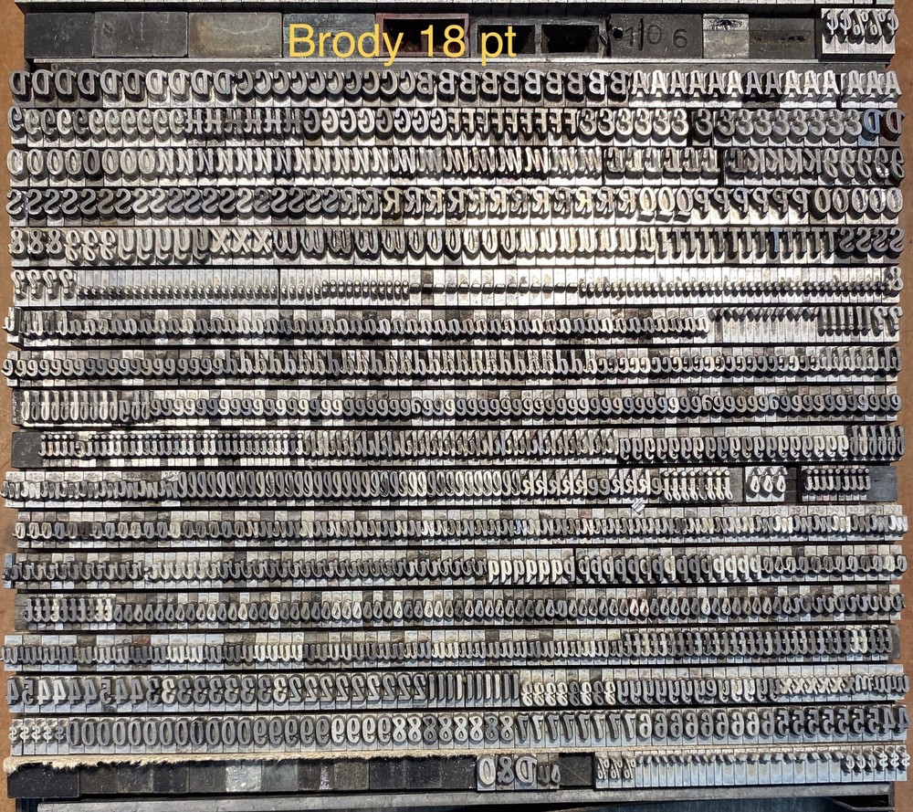 Letterpress Type—Brody— 24 Pt