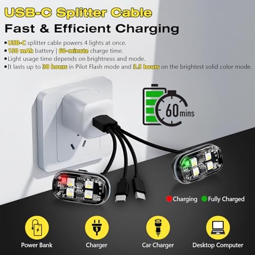 4LEDs Car Wireless Strobe Interior Lights with Remote Control Ambient Lighting