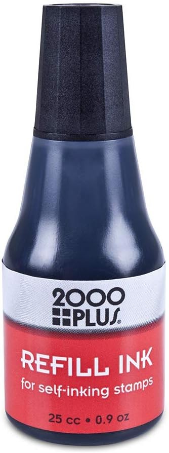 2000 PLUS Self-Inking Stamp Refill Ink Pad Black Replacement Office Supply