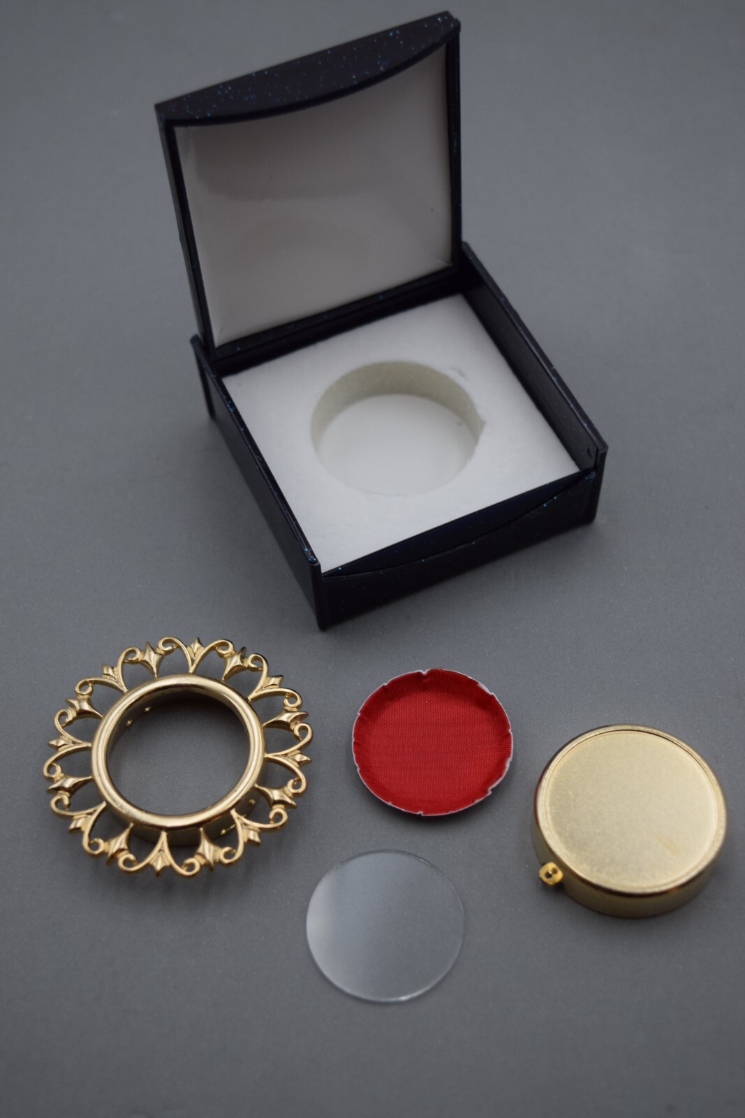 Large Relic Theca, Gold Plated Reliquary - Saint Relic Theca with Case (F)