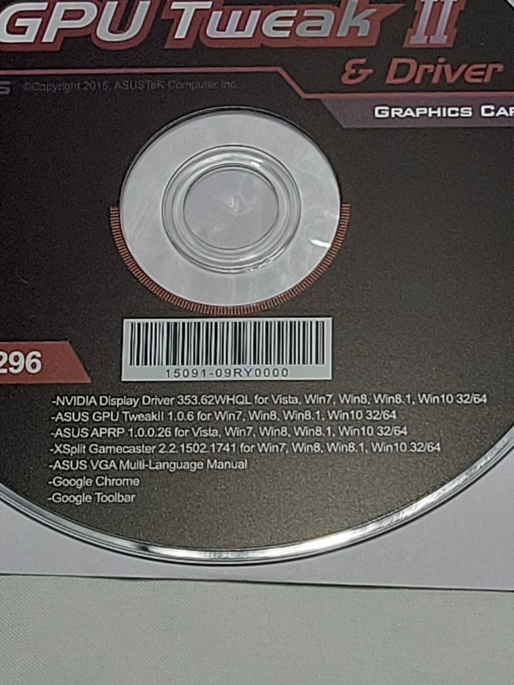 Genuine ASUS GPU Tweak II 2 and Driver CD V1320 Software Disc 💿