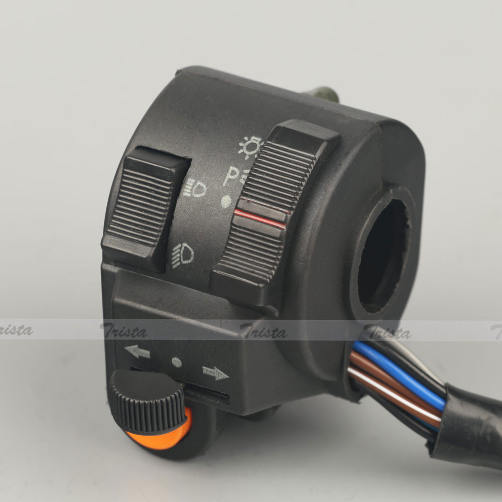 Motorcycle 7/8" Handlebar Horn Headlight Turn Signals Light Control Left Switch