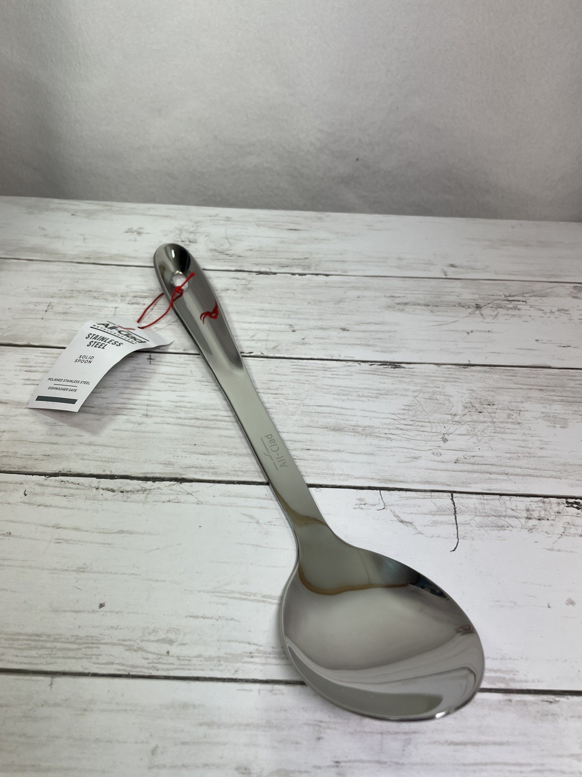 All-Clad Stainless Steel 13" Long Solid Spoon, Silver, NEW