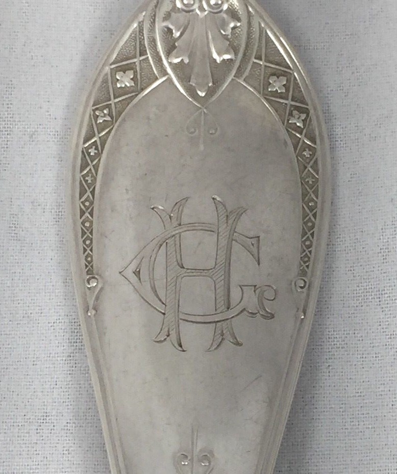 Great Sterling Brite Cut Serving Spoon-9" Mono HG