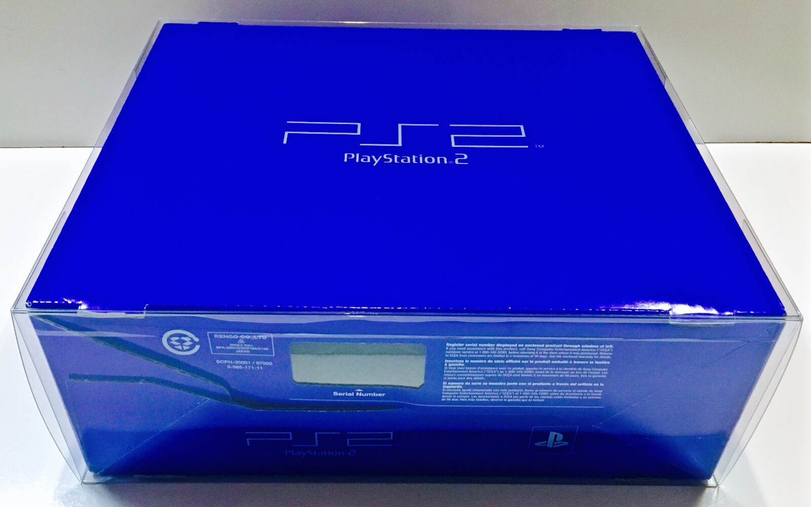 1 Console Box Protector For PLAYSTATION 2 PS2 FAT Blue Box Size Display Case
