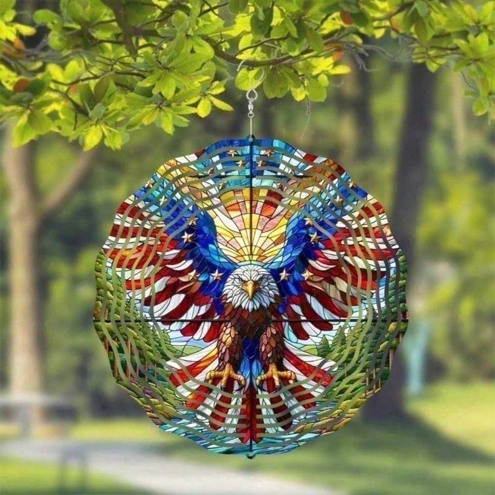 3D American Flag Wind Spinner - Patriotic Eagle Spinner