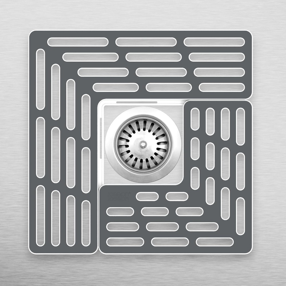 SinkSaver Adjustable Sink Protector Mat Non-Slip Gray