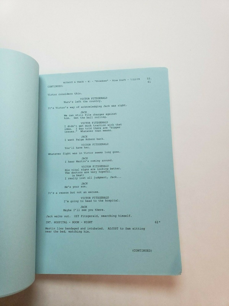 WITHOUT A TRACE / David Amann 2005 TV Script, Anthony LaPaglia "Showdown"