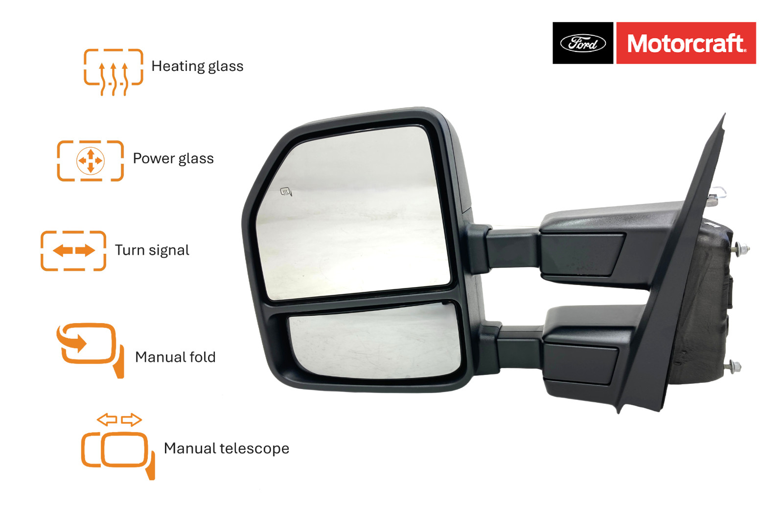 2023-2025 Towing Mirror Ford SD Left LH Door Heated Glass XL XLT OEM PC3Z17683BB