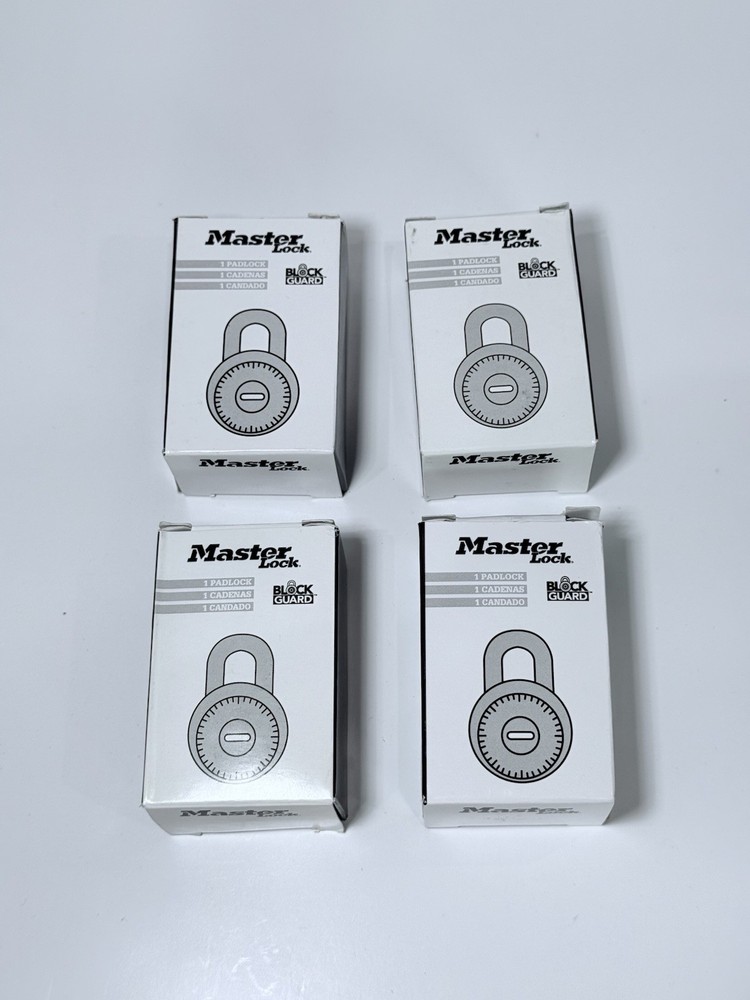 4 Pcs Master Lock 1502 Combination Padlock Round Dial Block Guard Locker Padlock