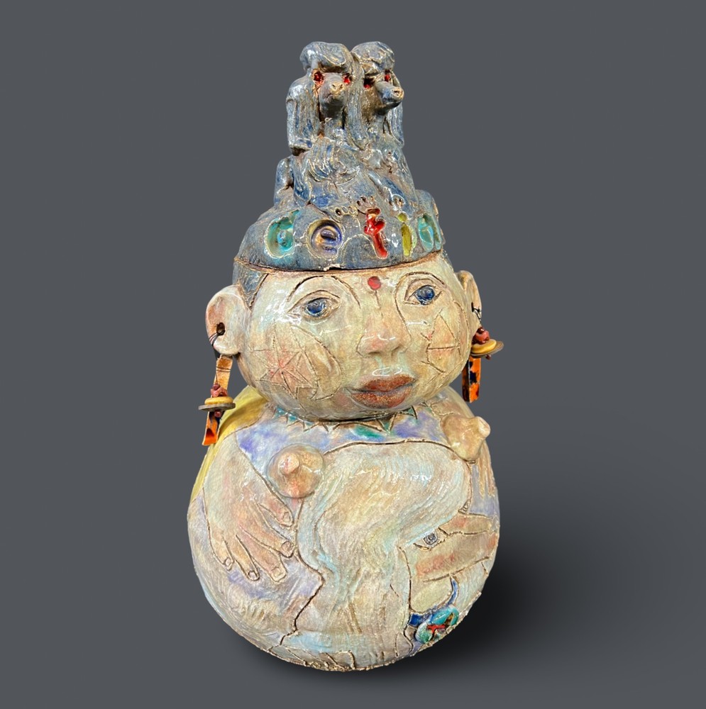 Jilda Schwartz Studio Pottery Figural Jar Define Art
