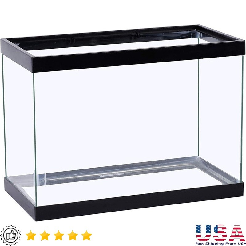 Glass Aquarium 5.5 Gallon Rectangular Fish Tank Easy Setup Custom Accessories US
