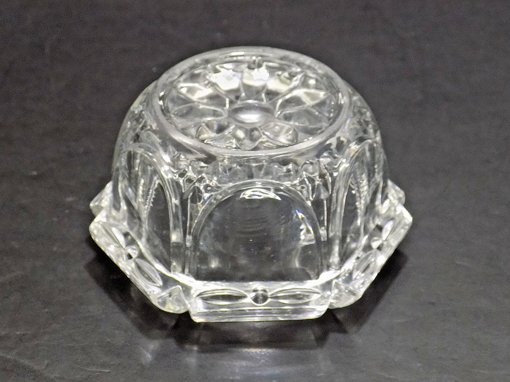 Antique Clear EAPG Hexagon Master Open Salt Cellar