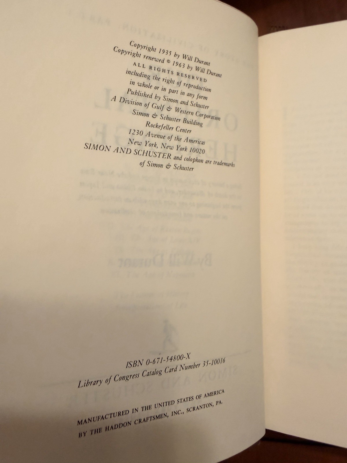 The Story of Civilization - 11 Volumes Complete Set HC/DJ Will & Ariel Durant