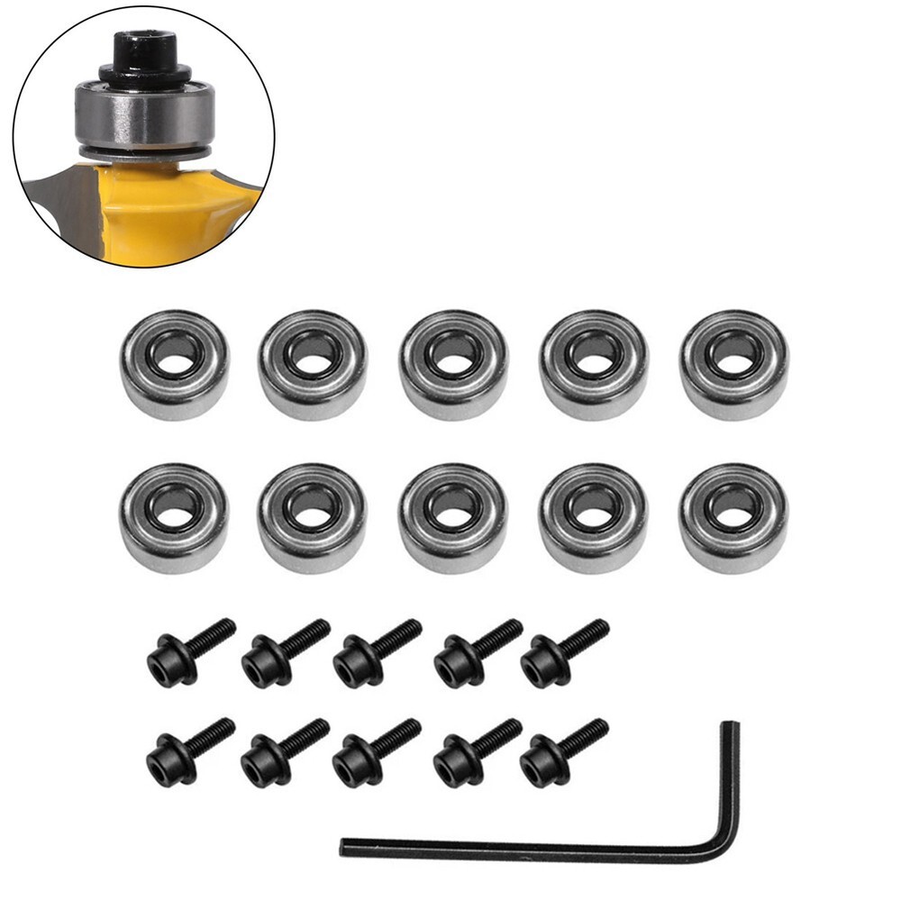 Router Bit Bearing 11pcs/Set 12.7mm Router Bit Replacement Router Bits