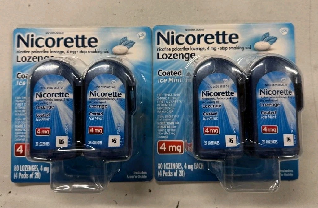 2 Nicorette Coated Nicotine Lozenge 4mg Ice Mint 80x2=160 Ct Exp 2/27