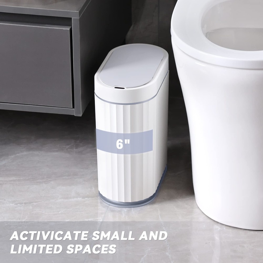 ELPHECO Bathroom Trash can Motion Sensor, Automatic Garbage 2 gallon, Grey