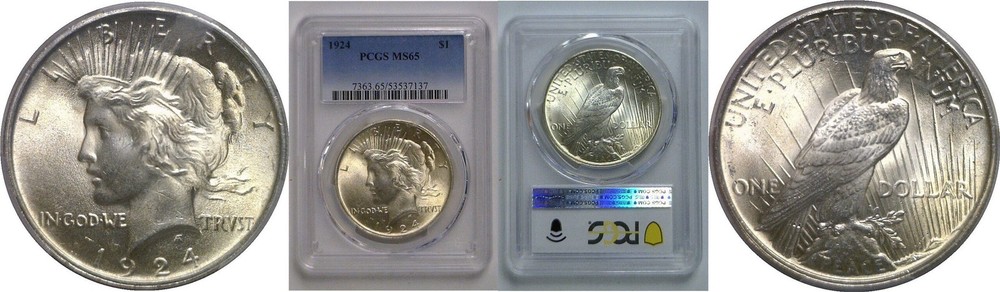 1924 Peace Dollar   PCGS MS-65