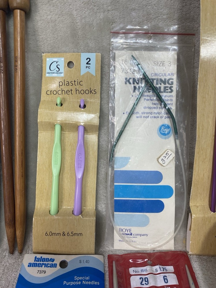 Knitting Needles Circular Crochet Hooks Lot Thread Bundle Mixed Sizes Wood