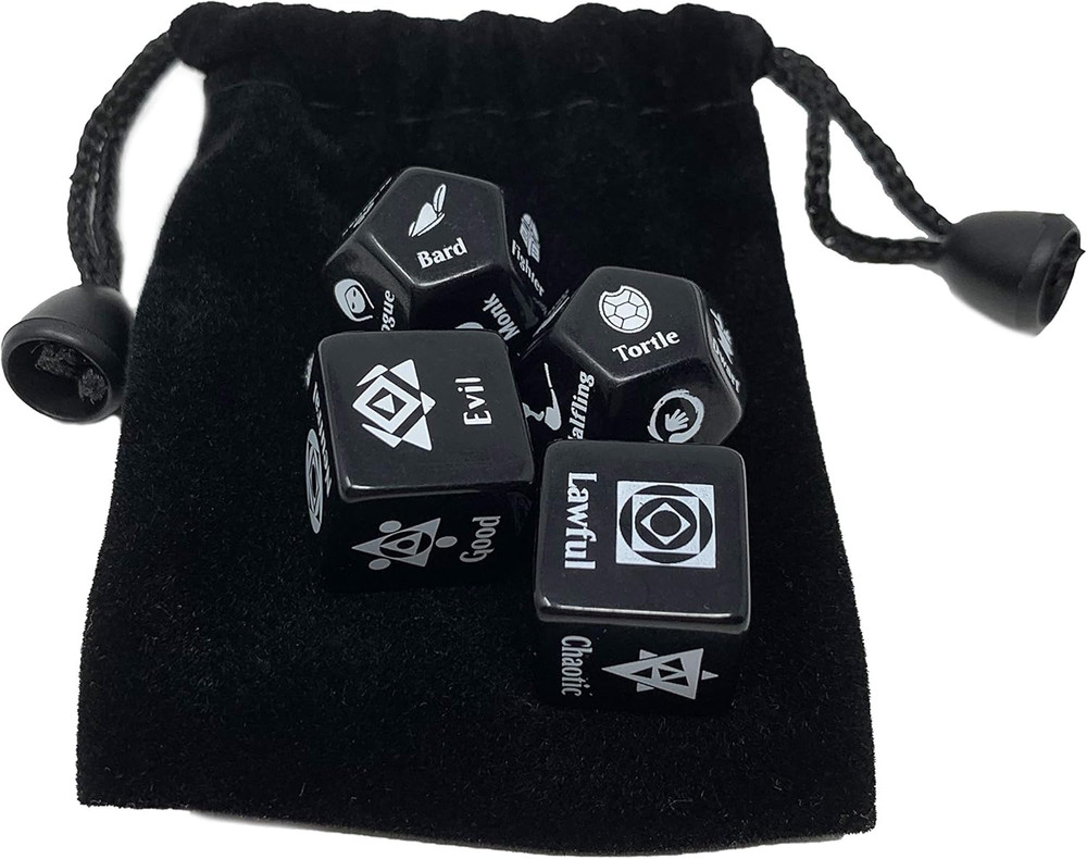 Character Randomizer Dice Set - Randomize Class, Race, & Alignment for Character