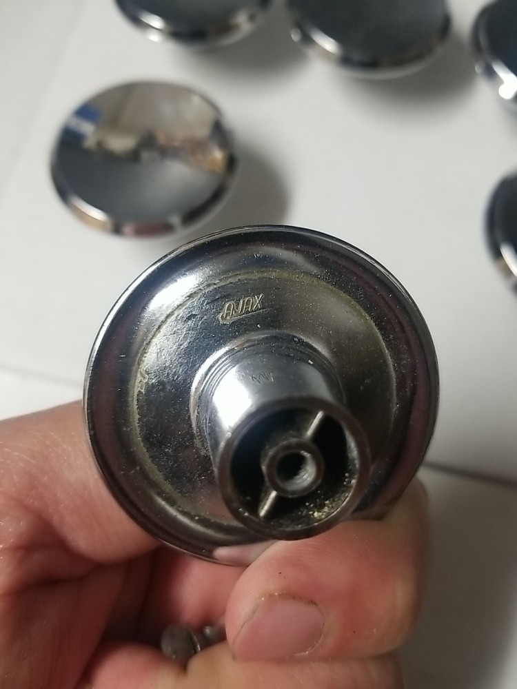 8 Vintage 1960s AJAX Chrome Beveled Concave 2" Round MCM Pull Knobs