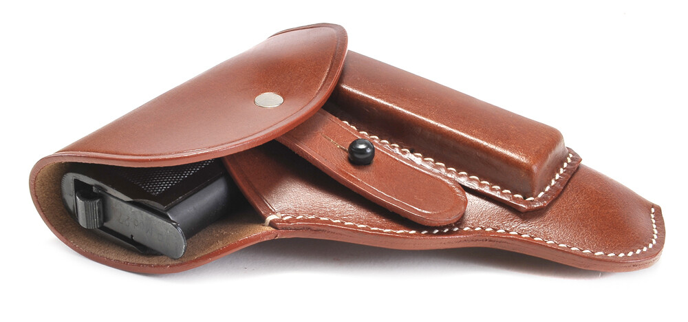 German WW2 CZ 27 Holster Dated 1942 Brown Leather