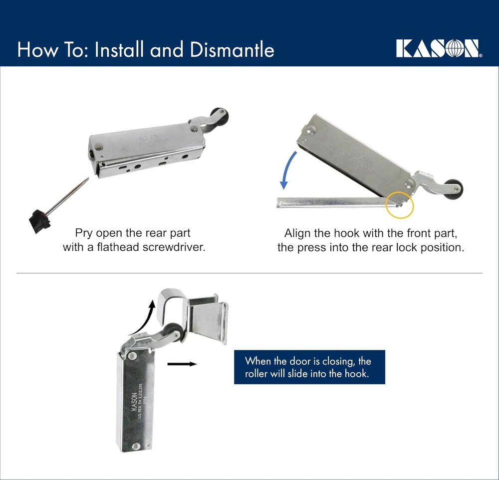 Hydraulic Door Closer with Hook Concealed Mounting Adjustable Wide-Hook