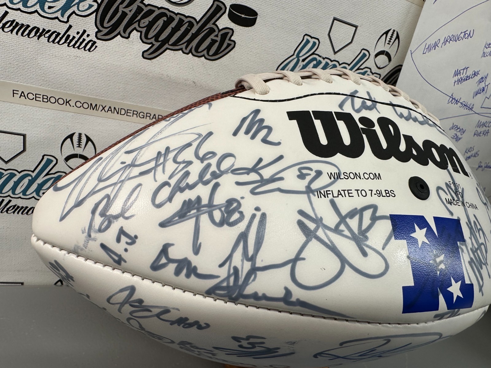 2004 NFC PRO BOWL TEAM SIGNED AUTOGRAPHED FOOTBALL-COACH ANDY REID CHAMP BAILEY