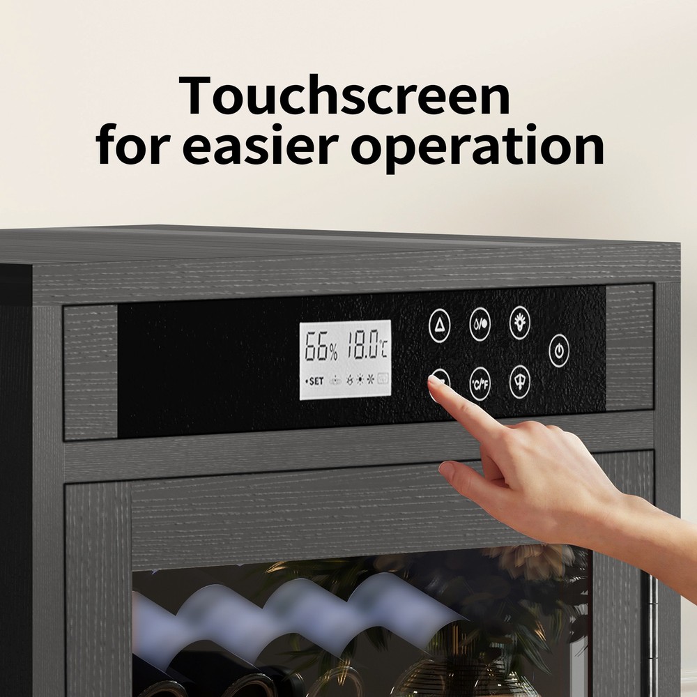 69 Bottles Touch Screen Display Constant Temperature Grape Wine Cooler,Black