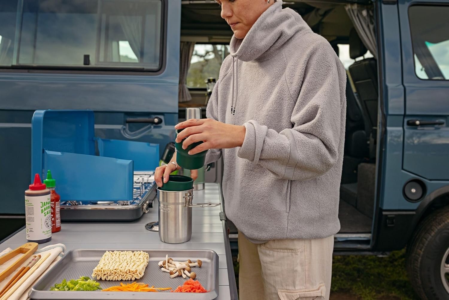 Stanley Wildfare Go 4-Piece Two Cup Stainless Steel Cookset | 32 Oz Pot and Lid