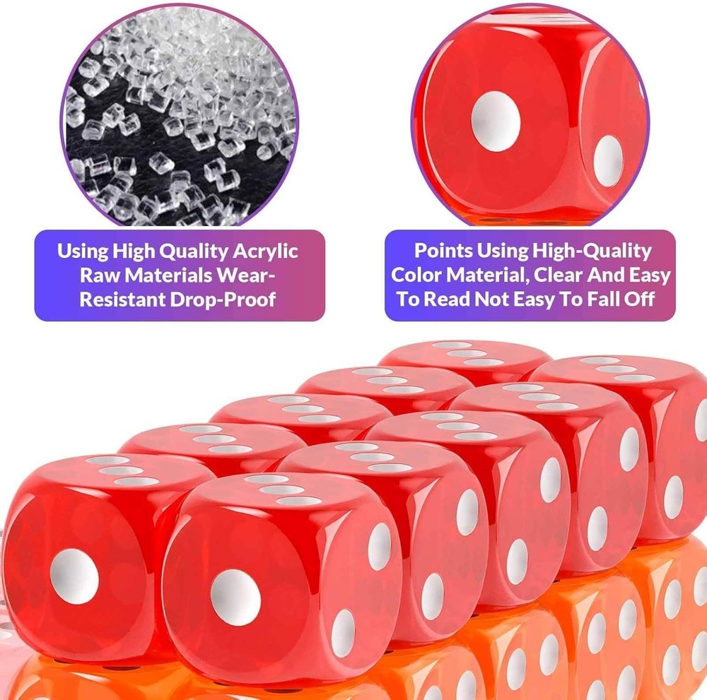 Versatile 110-Piece Colored Dice Set - Perfect for Classroom & Craft Projects