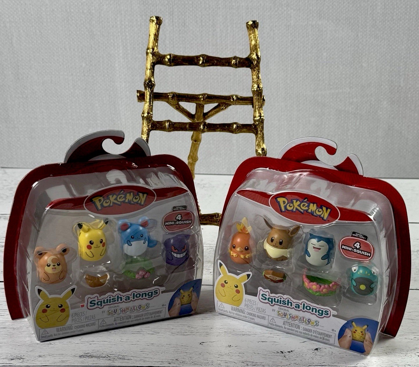 Squishmallows Lot of 2 Squishalongs Pokemon 4 Pack Pikachu Gengar Eevee More New