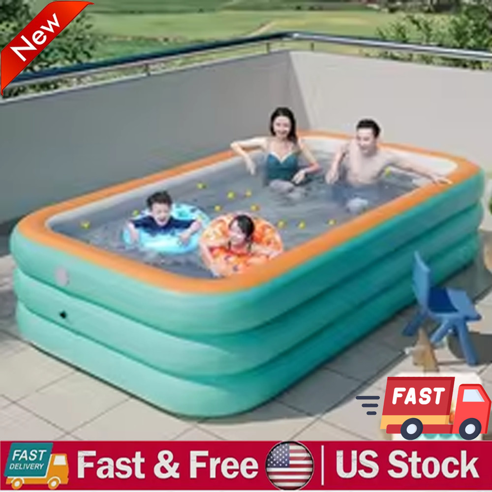 Family Inflatable Swimming Pool for Kids Adults Thickened Large 102" x 63" x 22"