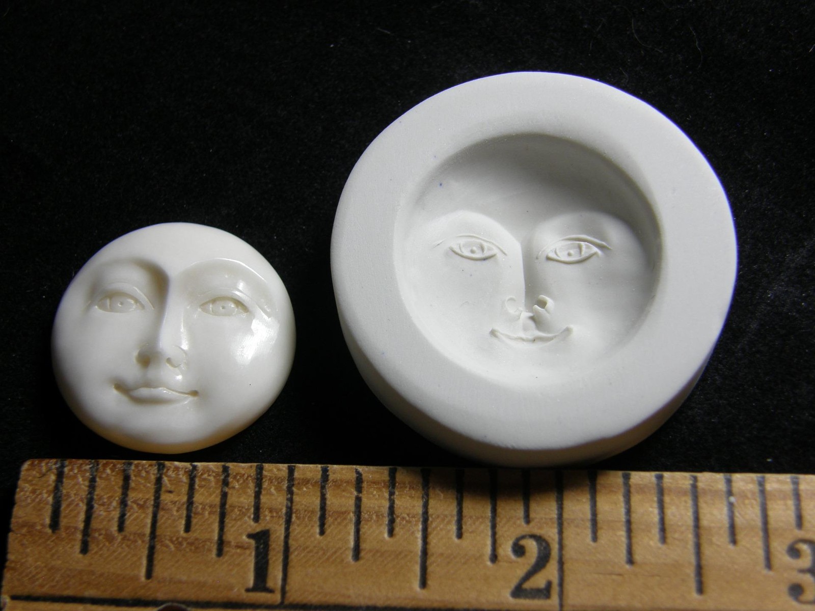 Moon Face Open Eyes Polymer Clay Mold (#MD1046)