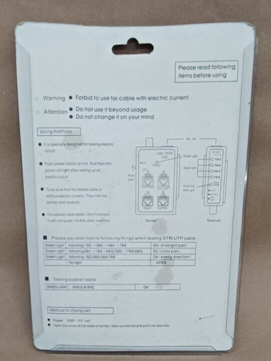 Cable Tester / Network S1007 Cable Tester