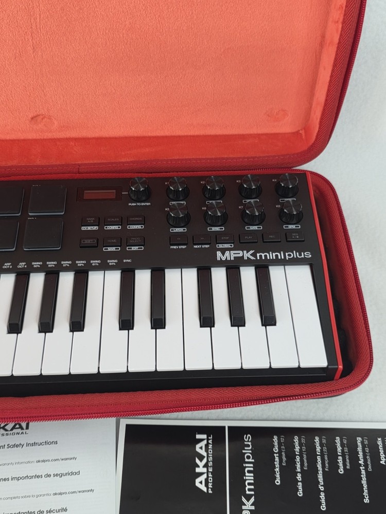 🟥🟥 Akai MPK Mini Plus 37-Key USB Midi Keyboard Controller Plus LLTGEM Case