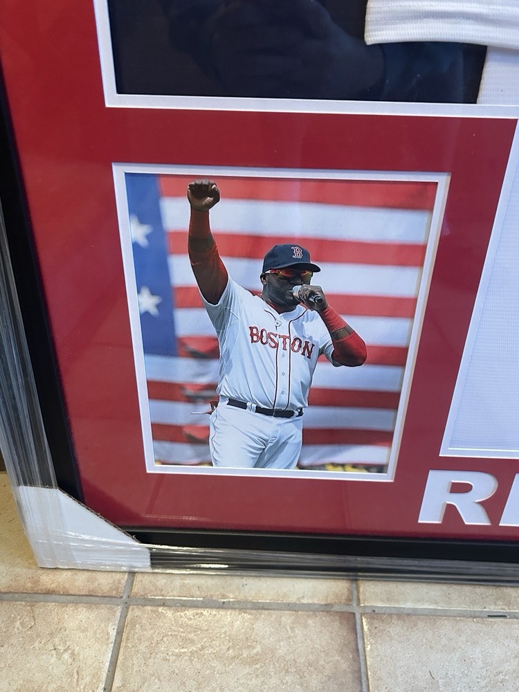 David Ortiz Autographed Signed Custom Framed Authentic Jersey JSA COA