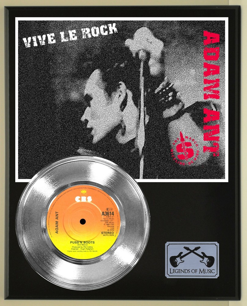 Adam Ant 45 Platinum Plated Record Display Wood Plaque, Ready To Hang.