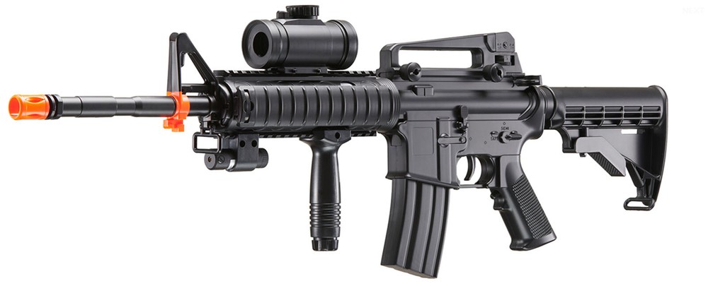 AirSoft Double Eagle M4 AEG Automatic Electric Rifle w/Flashlight & Red DOT Scop