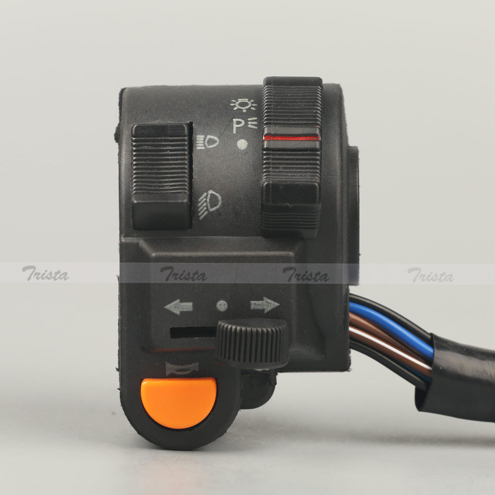 Motorcycle 7/8" Handlebar Horn Headlight Turn Signals Light Control Left Switch