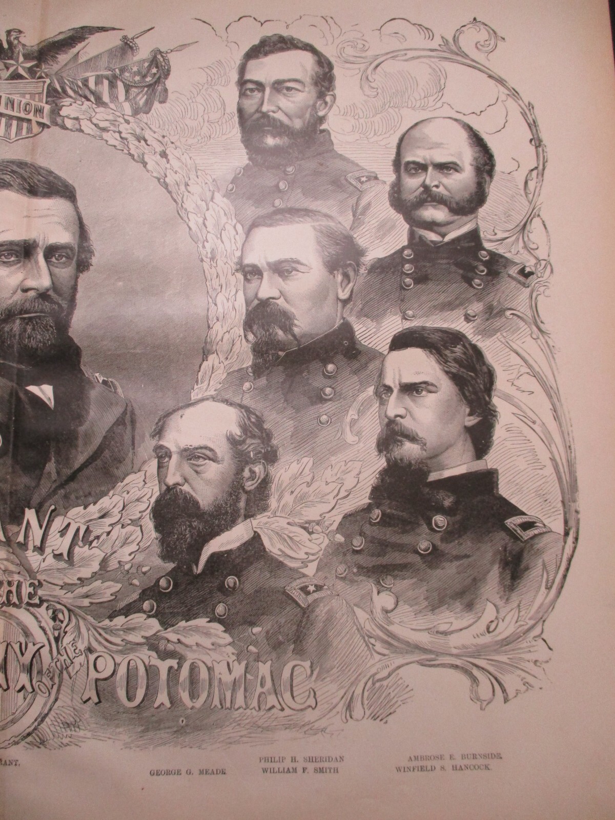 1885 Civil War Print- Grant & Generals of the Army Of The Potomac - FRAME 4 GIFT