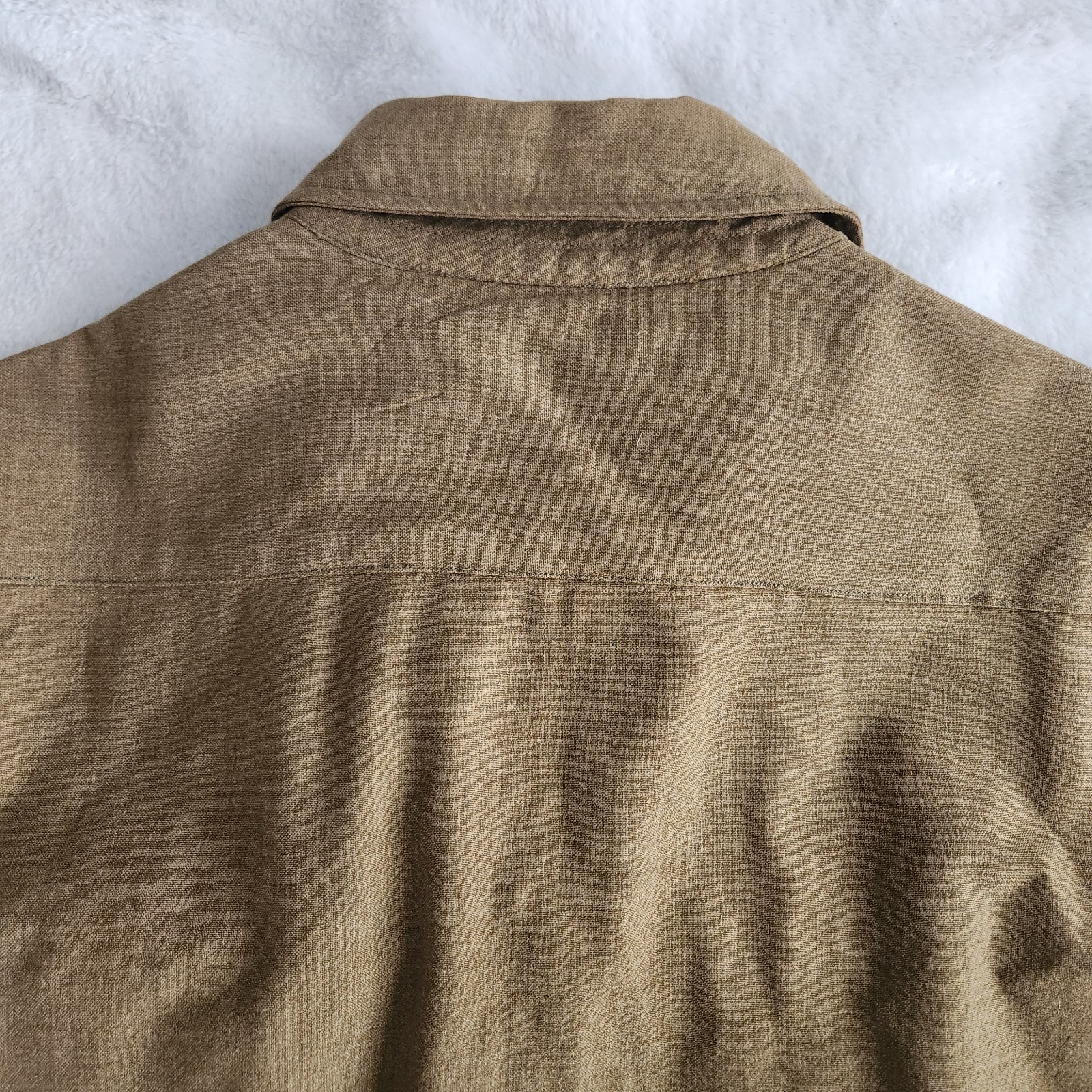 True Vintage WWII 1940’s U.S. Army Wool Officers Shirt Mens Large w/ Patch