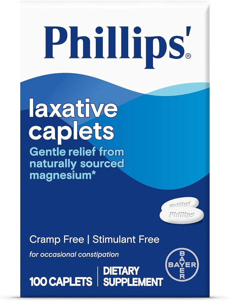 Phillips' Laxative Caplets, with Naturally Sourced Magnesium Supplement