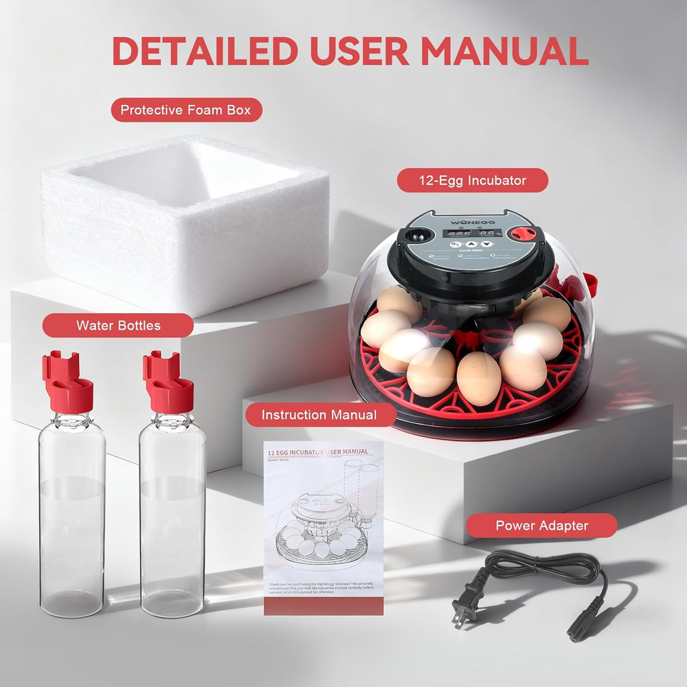 Explore+ 12 Egg Incubator for Beginners, Multi-Level Adaptive Humidity (Auto-Ref