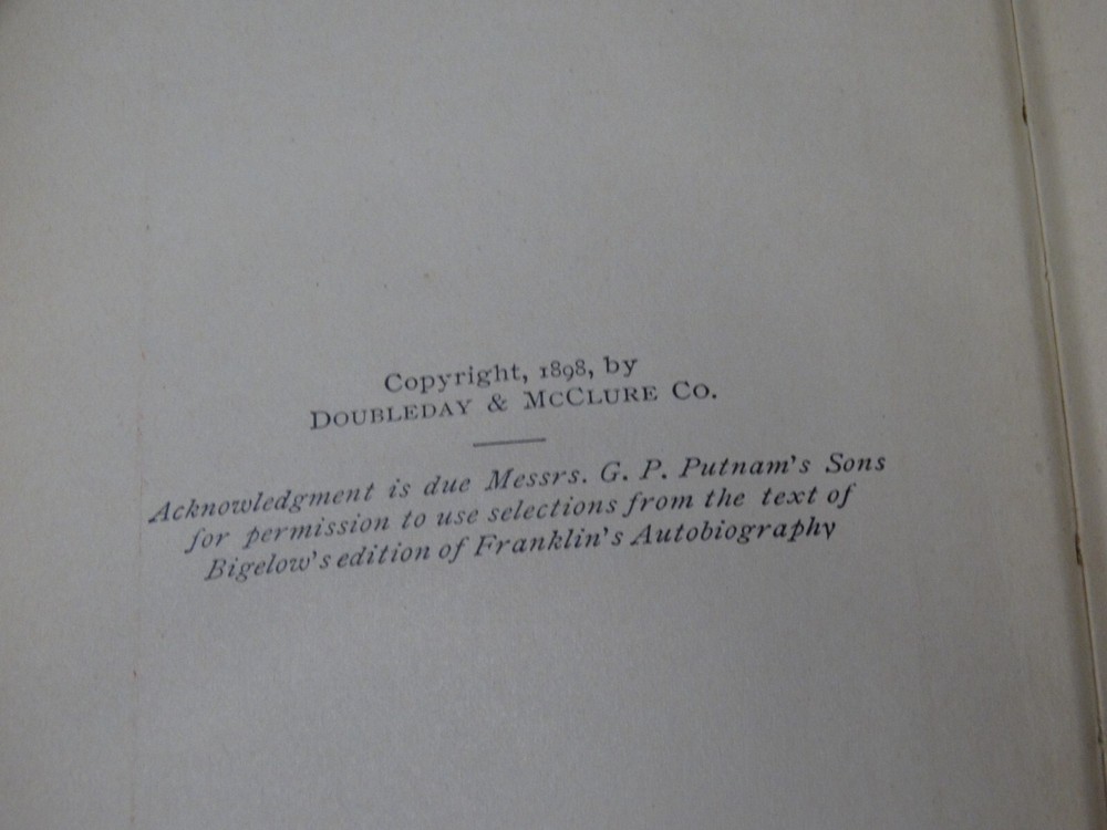Little Masterpieces, Benjamin Franklin, Bliss Perry, 1902