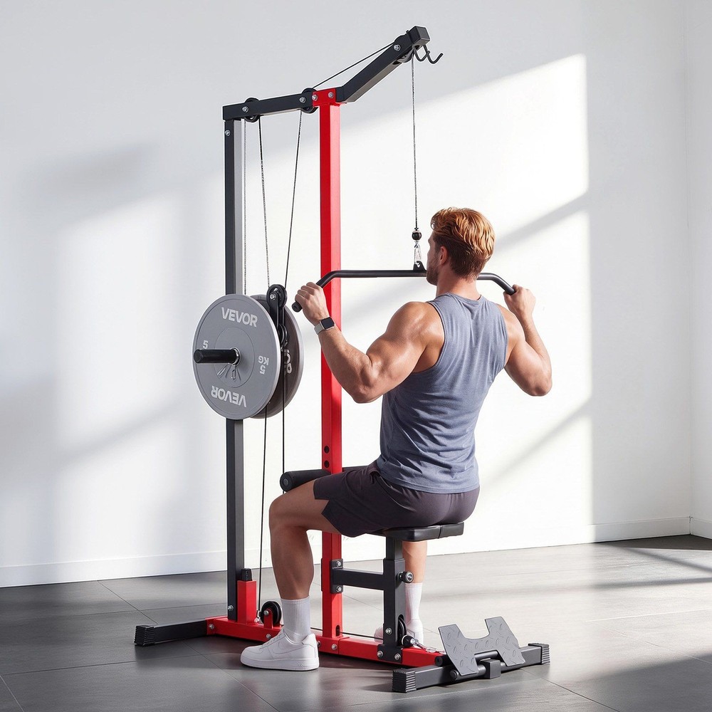LAT Pull Down Machine, 2-in-1 Row Cable Machine, Cable Machines Home Gym with 3-